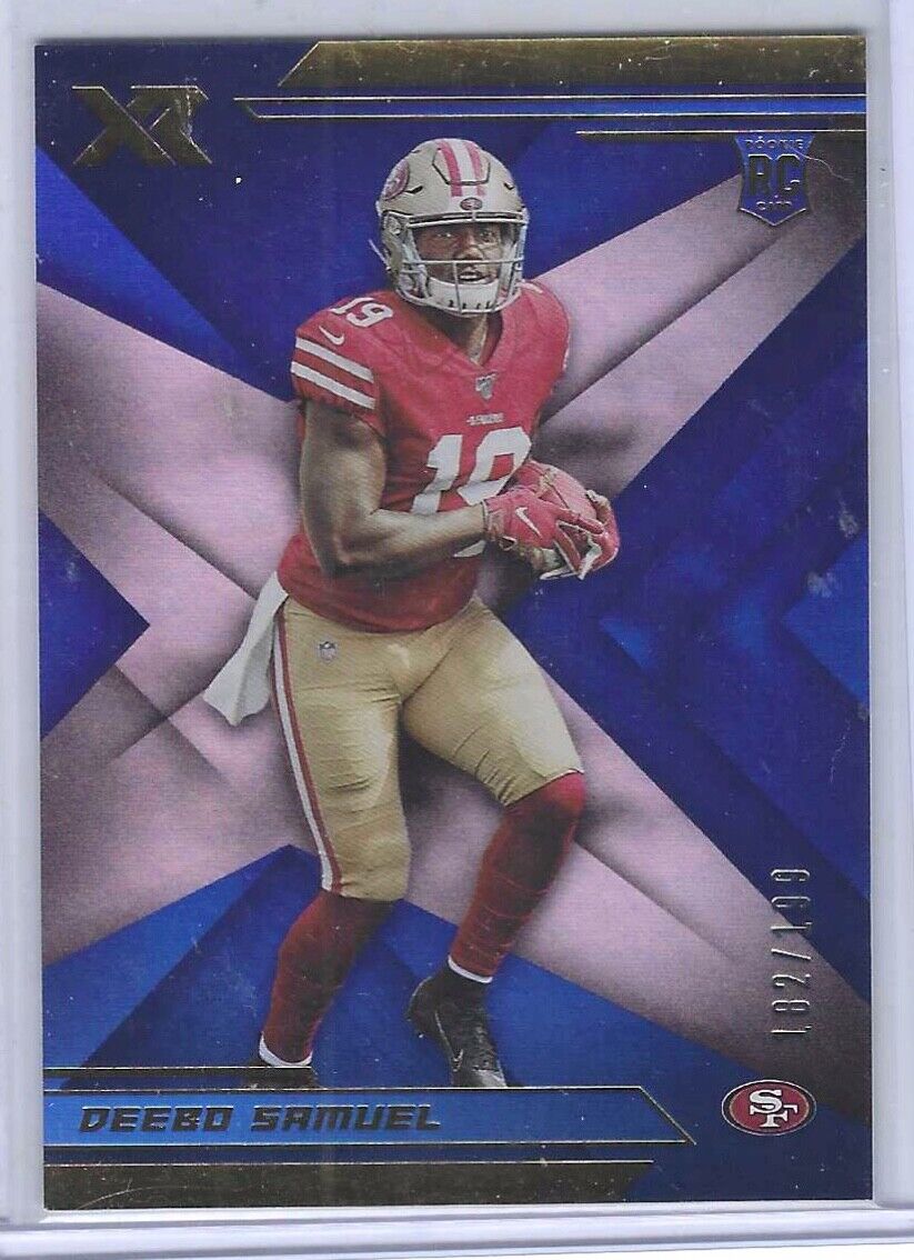 DEEBO SAMUEL 2019 PANINI XR BLUE FOIL ROOKIE RC #D 182/199