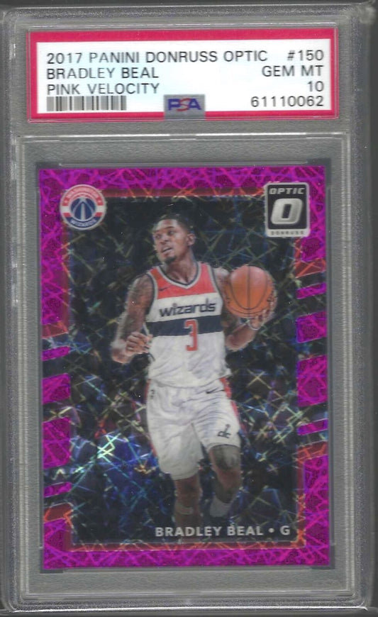 BRADLEY BEAL 2017-18 DONRUSS OPTIC PINK VELOCITY HOLO #D 1/79 PSA 10 GEM POP 2