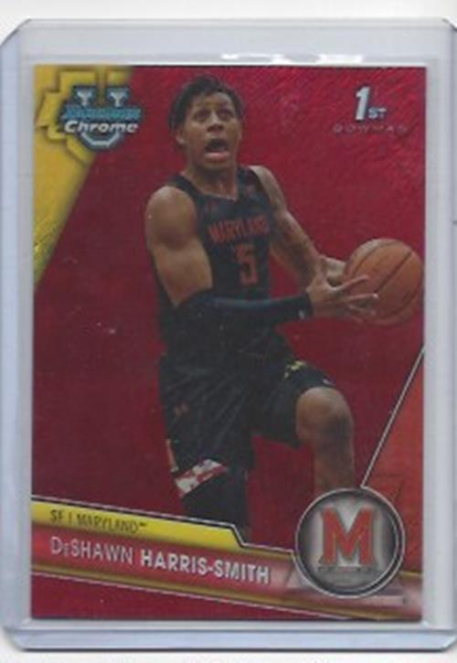 DESHAWN HARRIS-SMITH 2023-24 BOWMAN CHROME UNIV 1ST RED SHIMMER REFRACTOR #D /10
