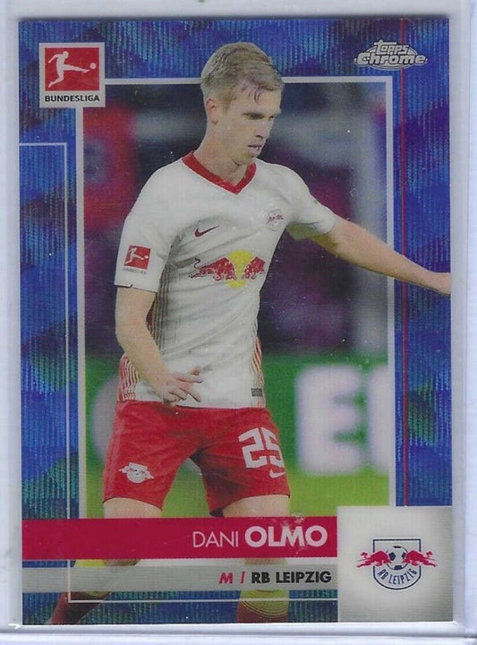 DANI OLMO 2020-21 TOPPS CHROME BUNDESLIGA BLUE WAVE REFRACTOR RC #D 122/150