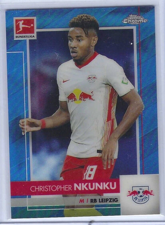 CHRISTOPHER NKUNKU 2020-21 TOPPS CHROME BUNDESLIGA BLUE REFRACTOR RC #D 138/150