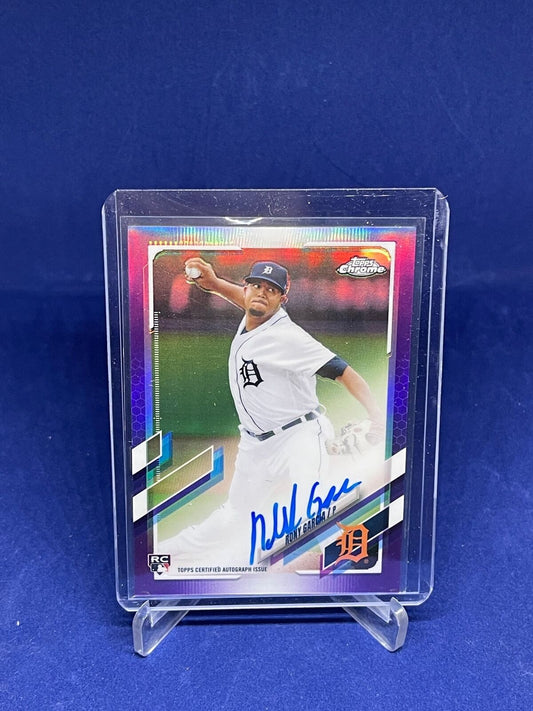 RONY GARCIA 2021 TOPPS CHROME PURPLE REFRACTOR ON CARD AUTO ROOKIE RC #D 243/250