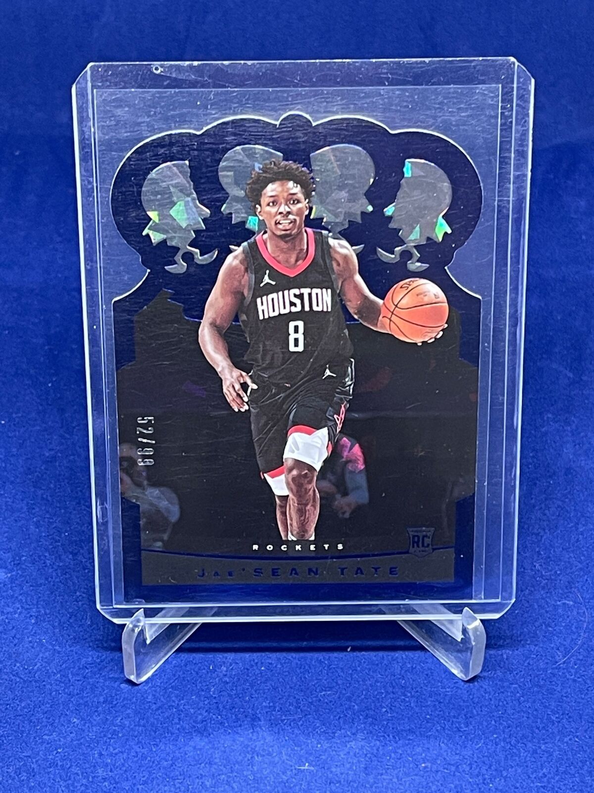 JAE'SEAN TATE 2020-21 PANINI CROWN ROYALE BLUE ICE DIE CUT ROOKIE RC #D 52/99