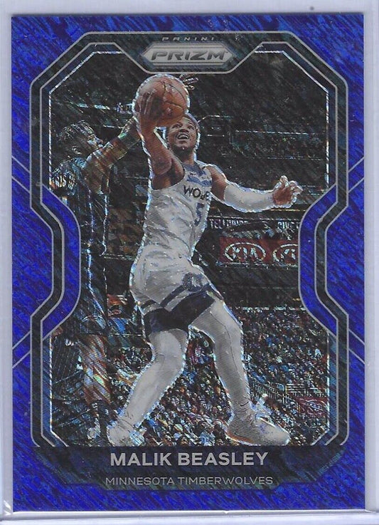 MALIK BEASLEY 2020-21 PANINI PRIZM BLUE SHIMMER PRIZM #D 10/35