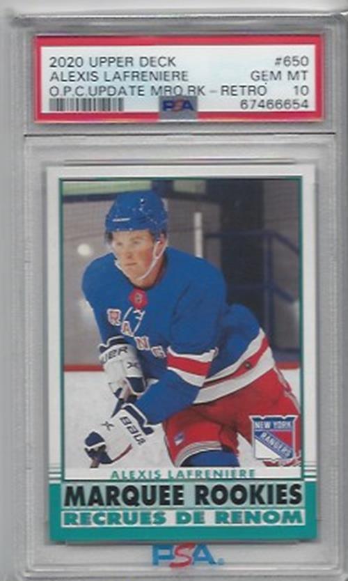 ALEXIS LAFRENIERE 2020-21 UD O-PEE-CHEE UPDATE MARQUEE RETRO RC 650 PSA 10 POP 4