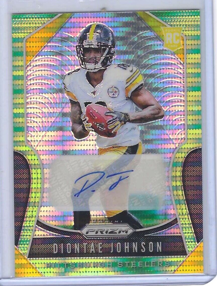 DIONTAE JOHNSON 2019 PANINI PRIZM GREEN PULSAR PRIZM ROOKIE AUTO RC #352