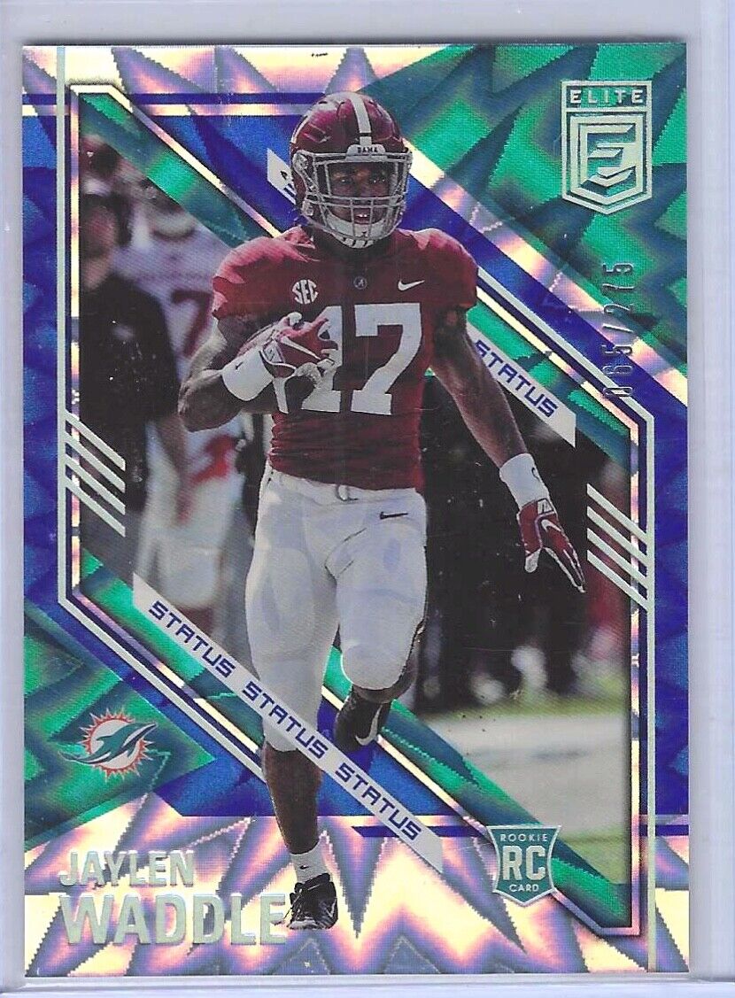 JAYLEN WADDLE 2021 DONRUSS ELITE BLUE EXPLOSION STATUS ROOKIE RC #D 65/275