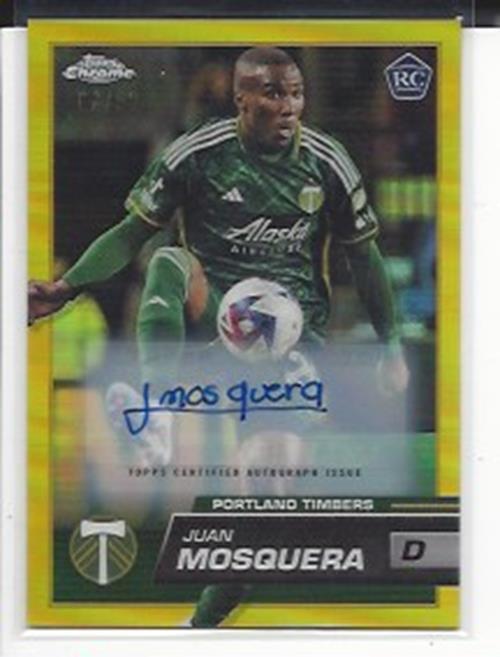 JUAN MOSQUERA 2023 TOPPS CHROME MLS GOLD REFRACTOR ROOKIE AUTO RC #D 2/50