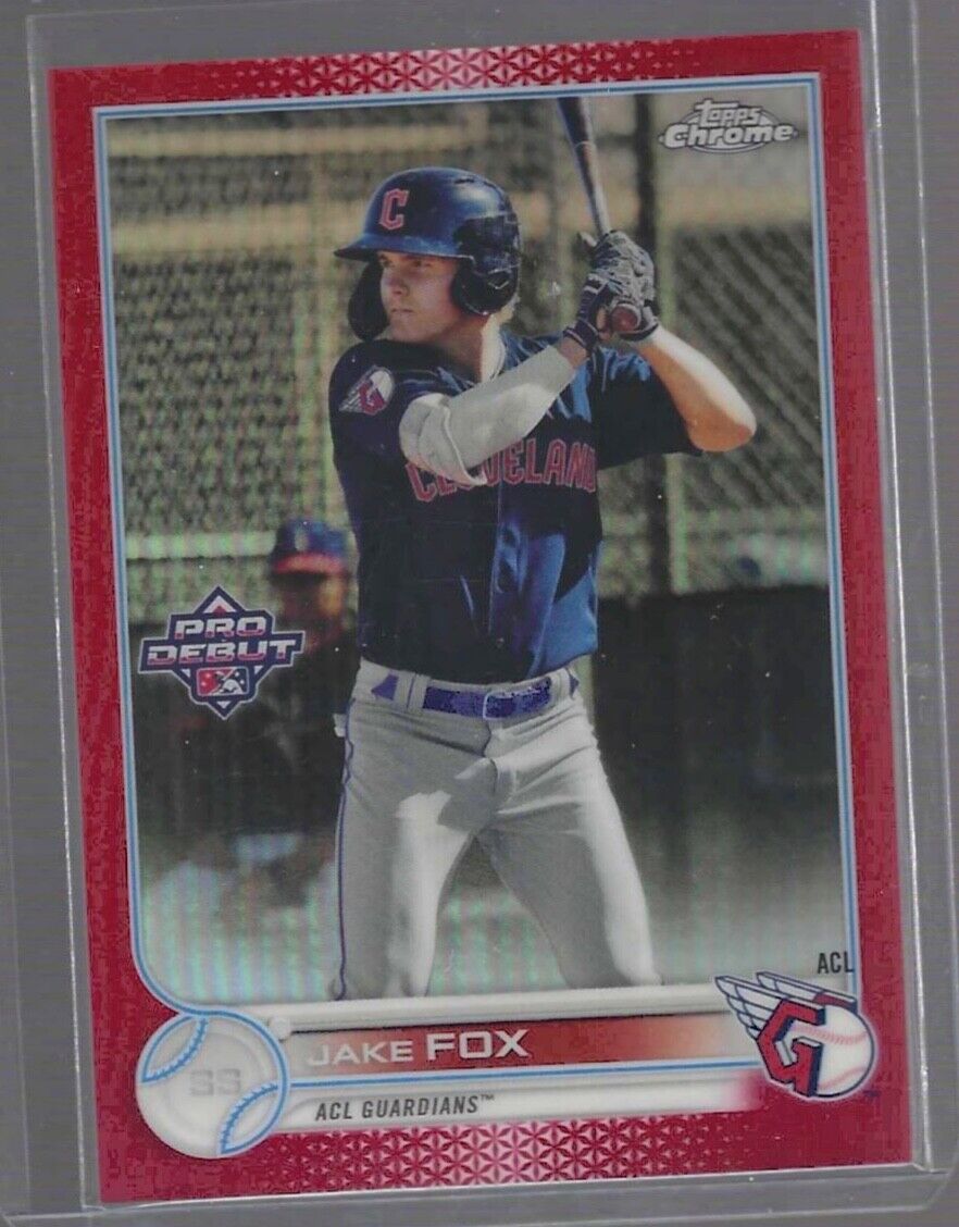 JAKE FOX 2022 TOPPS CHROME PRO DEBUT RED REFRACTOR PROSPECT #D 3/5