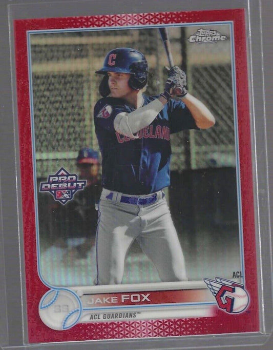 JAKE FOX 2022 TOPPS CHROME PRO DEBUT RED REFRACTOR PROSPECT #D 3/5