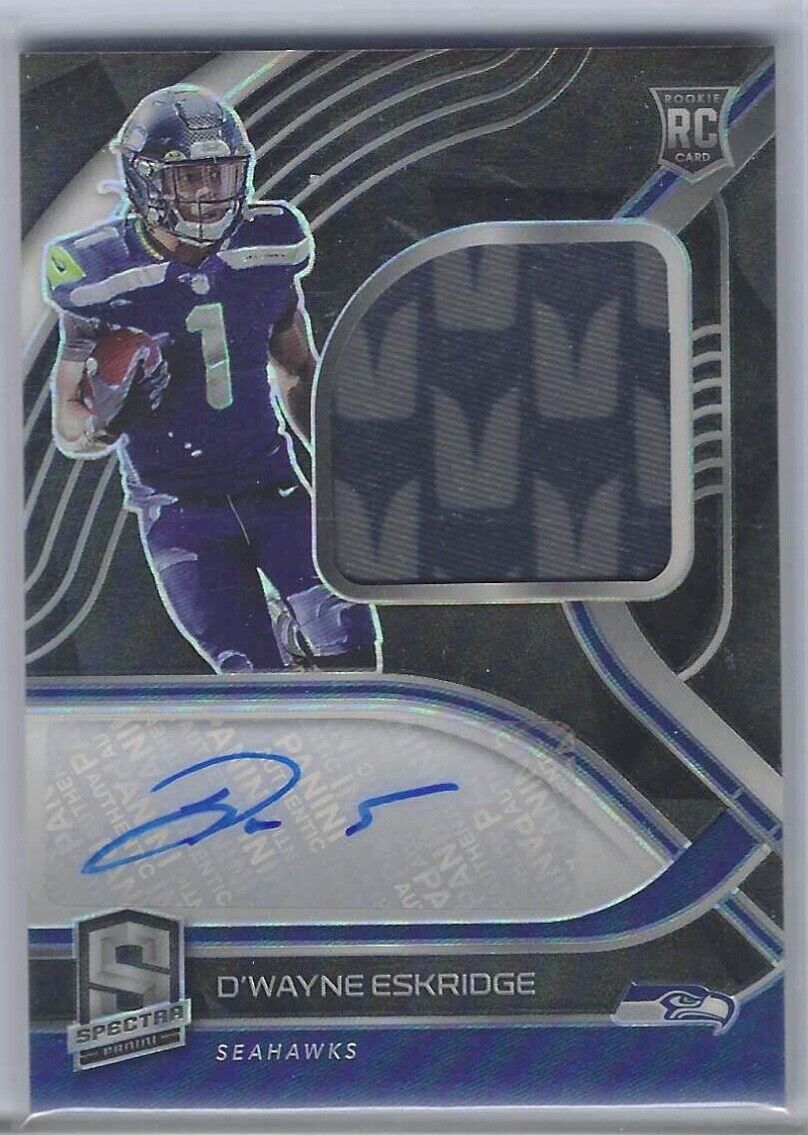 D'WAYNE ESKRIDGE 2021 PANINI SPECTRA RPA PRIZM ROOKIE PATCH AUTO RC #D 122/125