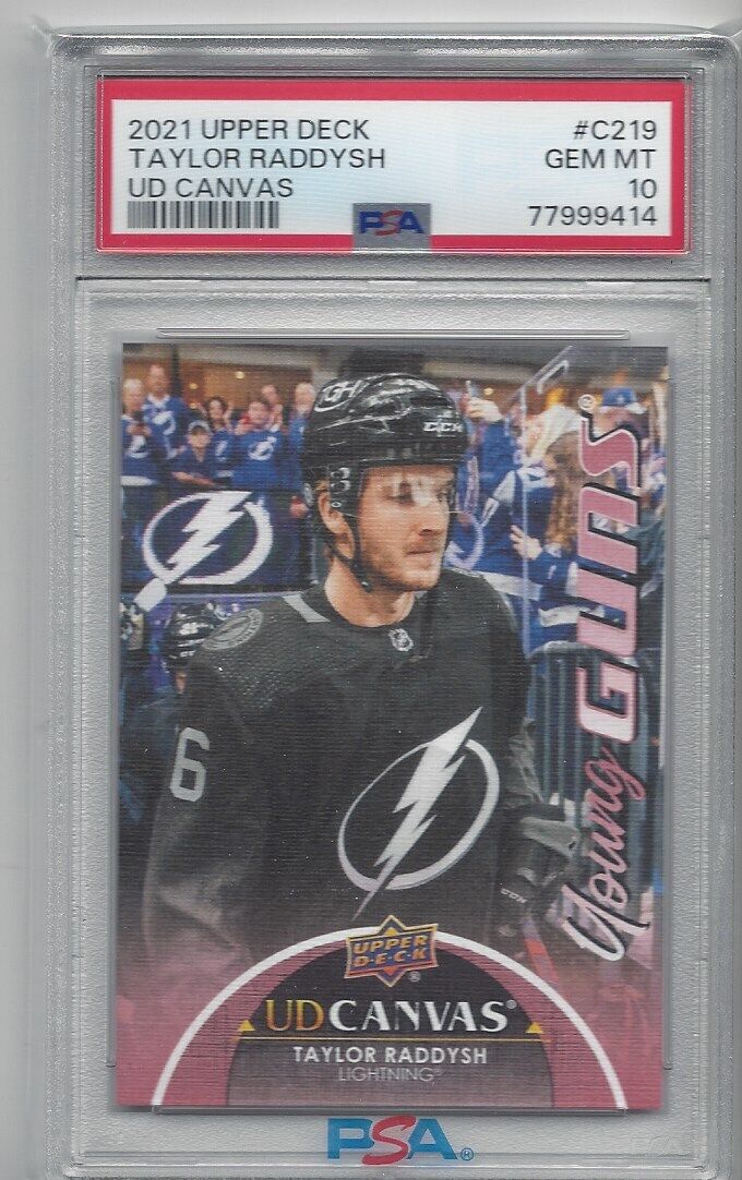 TAYLOR RADDYSH 2021 UPPER DECK YOUNG GUNS CANVAS ROOKIE RC #219 PSA 10