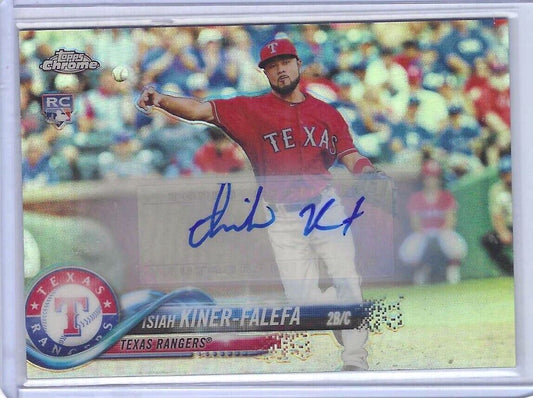 ISIAH KINER-FALEFA 2018 TOPPS CHROME UPDATE REFRACTOR AUTO RC #HMT12