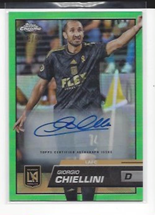 GIORGIO CHIELLINI 2023 TOPPS CHROME MLS GREEN REFRACTOR AUTO #D 5/99