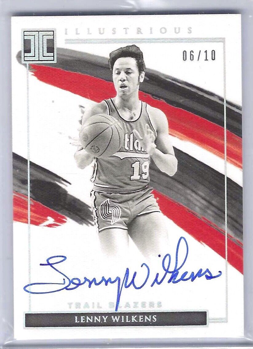 LENNY WILKENS 2020 PANINI IMPECCABLE ILLUSTRIOUS PLATINUM ON CARD AUTO #D 06/10
