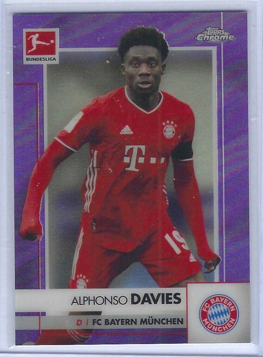 ALPHONSO DAVIES 2020-21 TOPPS CHROME BUNDESLIGA PURPLE REFRACTOR #D /299