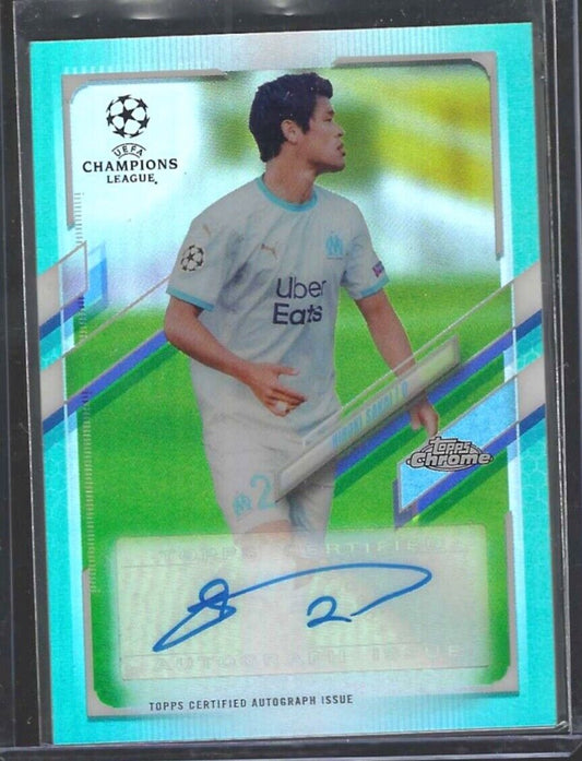HIROKI SAKAI 2020-21 TOPPS CHROME UEFA AQUA REFRACTOR AUTO #D 025/199