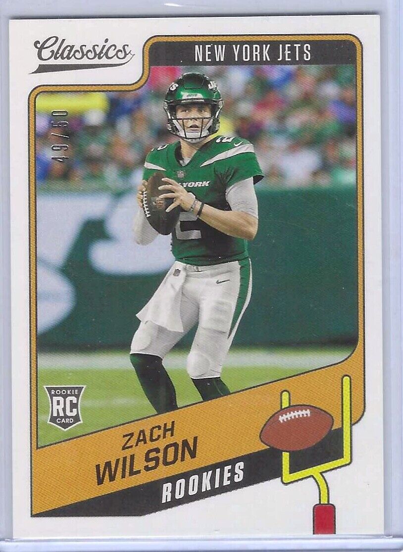ZACH WILSON 2021 PANINI CLASSICS GREEN BACK ROOKIE RC #D 49/50