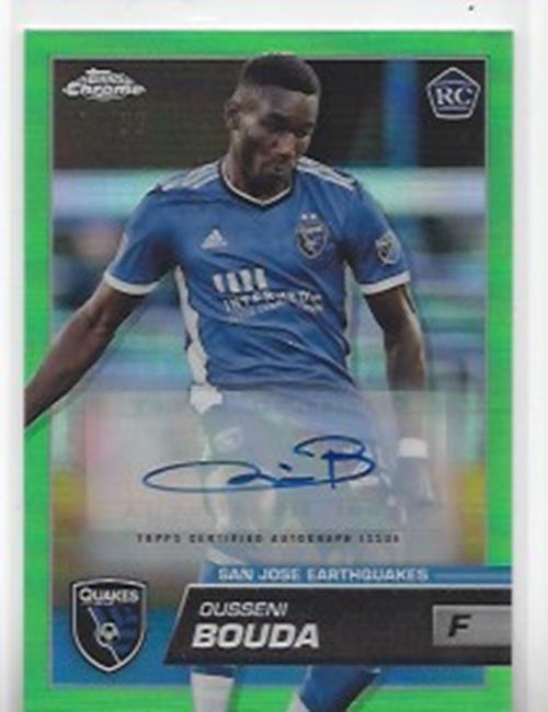 OUSSENI BOUDA 2023 TOPPS CHROME MLS GREEN REFRACTOR ROOKIE AUTO RC #D 10/99