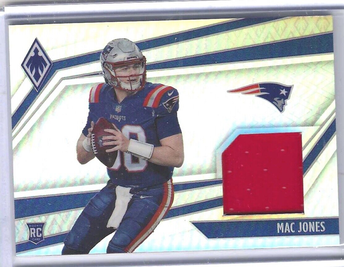 MAC JONES 2021 PANINI PHOENIX SILVER PRIZM ROOKIE PATCH RC #D 058/199