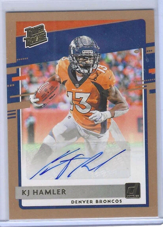 KJ HAMLER 2020 PANINI DONRUSS BRONZE RATED ROOKIE AUTO RC #320