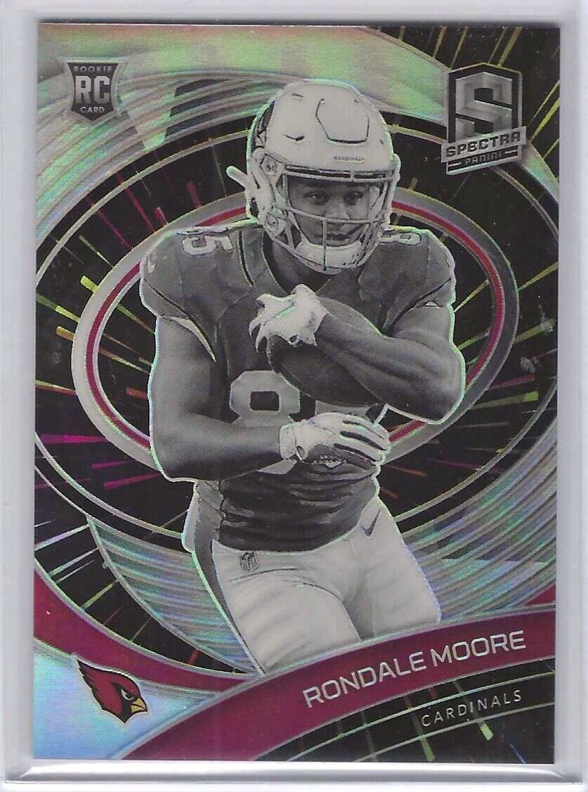 RONDALE MOORE 2021 PANINI SPECTRA SILVER PRIZM VARIATION ROOKIE RC #D 49/75