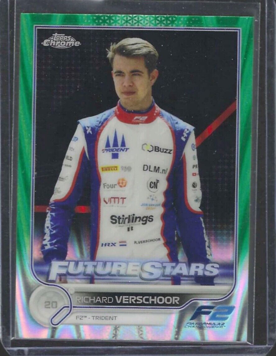 RICHARD VERSCHOOR 2022 TOPPS CHROME F1 GREEN LAVA REFRACTOR #D 46/99