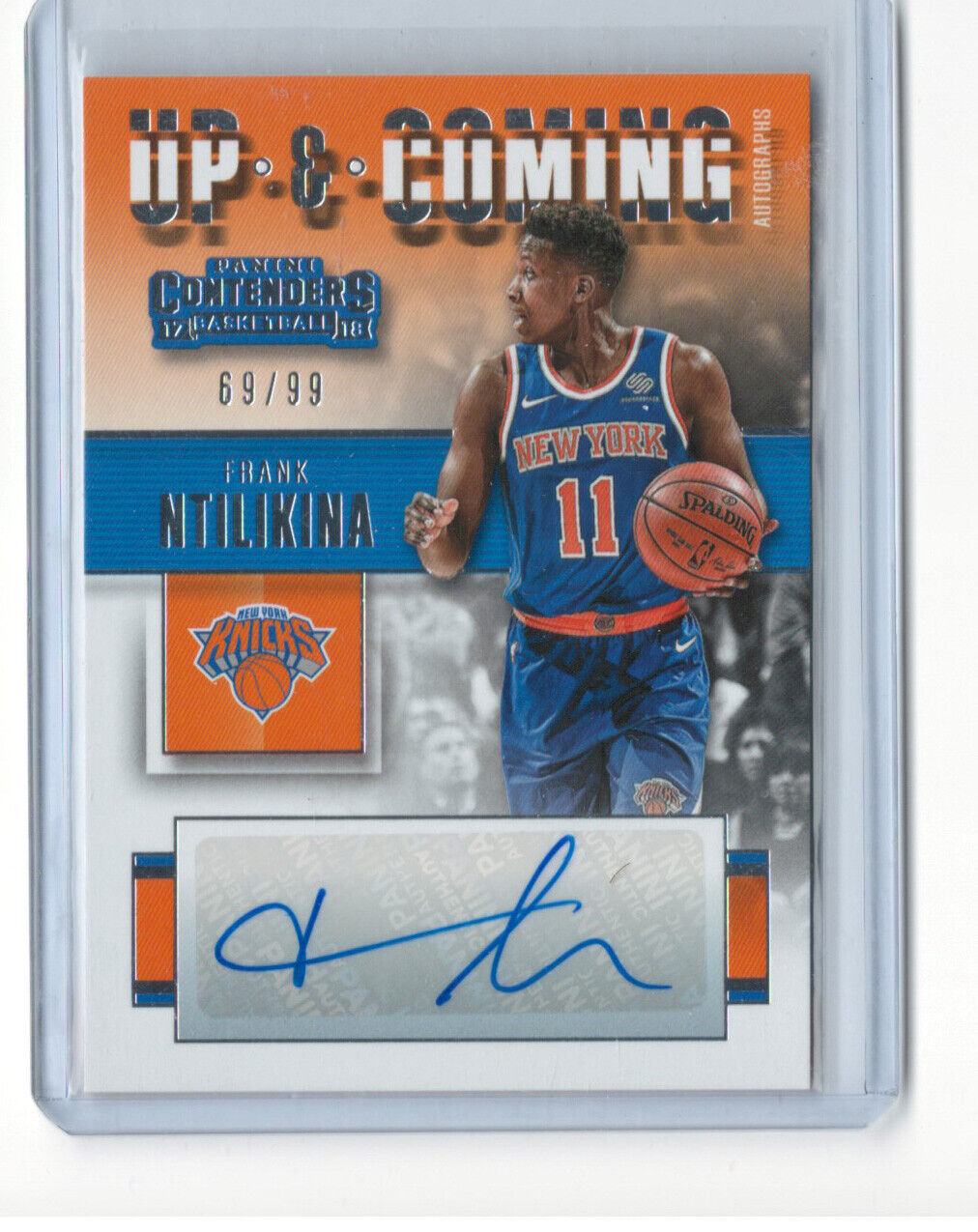 FRANK NTILIKINA 2017-18 PANINI CONTENDERS UP & COMING ROOKIE AUTO RC #D 69/99