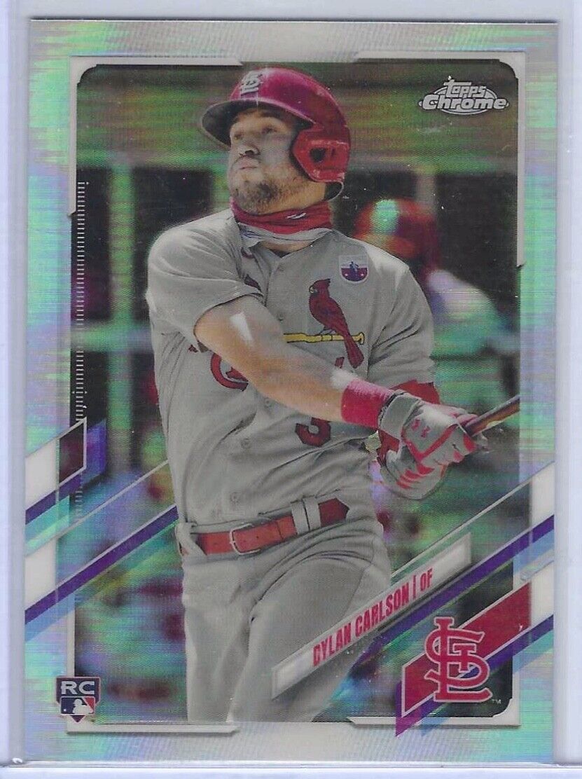 DYLAN CARLSON 2021 TOPPS CHROME SILVER REFRACTOR ROOKIE RC #140