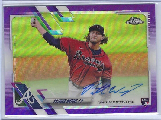 PATRICK WEIGEL 2021 TOPPS CHROME PURPLE REFRACTOR ROOKIE AUTO RC #D 111/250