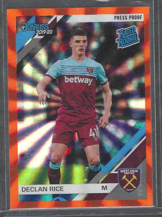 DECLAN RICE 2019-20 PANINI CHRONICLES DONRUSS ORANGE LAZER RATED ROOKIE RC #179