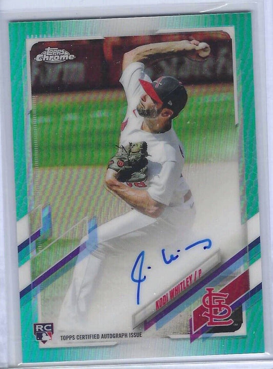 KODI WHITLEY 2021 TOPPS CHROME AQUA TEAL REFRACTOR ROOKIE AUTO RC #D 089/199