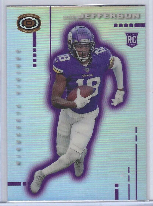 JUSTIN JEFFERSON 2020 PANINI CHRONICLES DYNAGON SILVER PRIZM RC #D-9