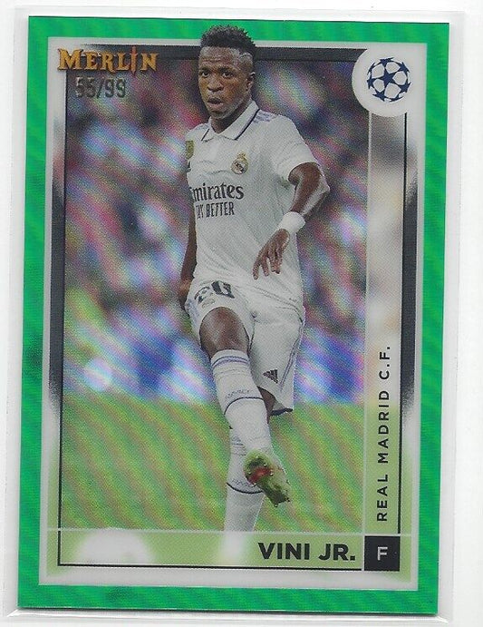 VINICIUS VINI JR 2022-23 TOPPS MERLIN CHROME GREEN REFRACTOR #D 55/99