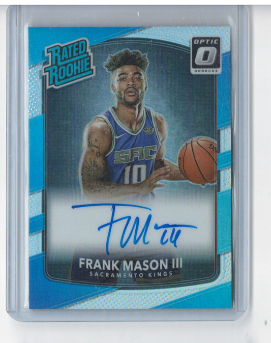 FRANK MASON III 2017-18 DONRUSS OPTIC ROOKIE HOLO ON CARD AUTO RC #167