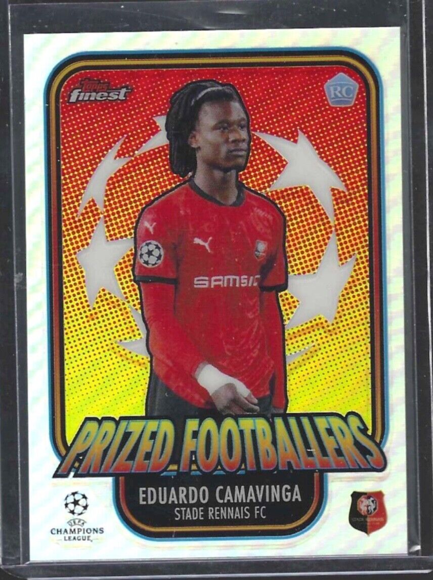 EDUARDO CAMAVINGA 2020-21 TOPPS FINEST SILVER PRIZED FOOTBALLERS REFRACTOR RC