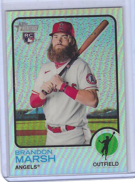 BRANDON MARSH 2022 TOPPS HERITAGE REFRACTOR ROOKIE RC #D 660/673