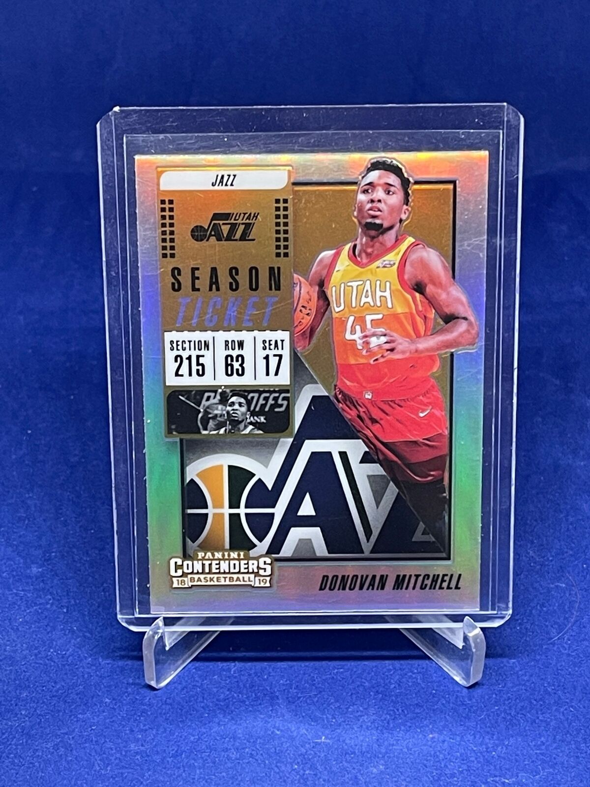 DONOVAN MITCHELL 2018-19 PANINI CONTENDERS SEASON TICKET SILVER PRIZM #39