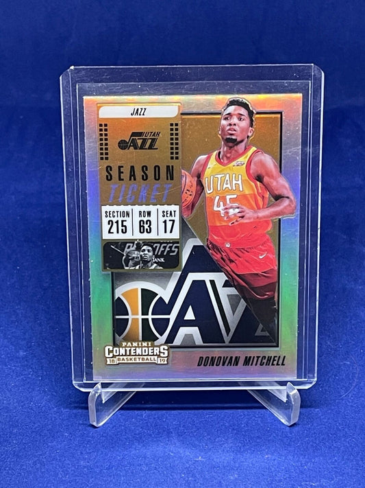 DONOVAN MITCHELL 2018-19 PANINI CONTENDERS SEASON TICKET SILVER PRIZM #39