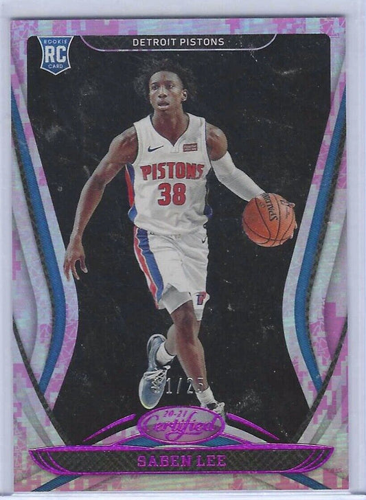 SABEN LEE 2020-21 PANINI CERTIFIED PINK CAMO FOIL ROOKIE RC #D 11/25