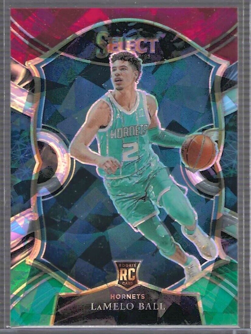 LAMELO BALL 2020-21 PANINI SELECT CONCOURSE CRACKED ICE PRIZM ROOKIE RC #63