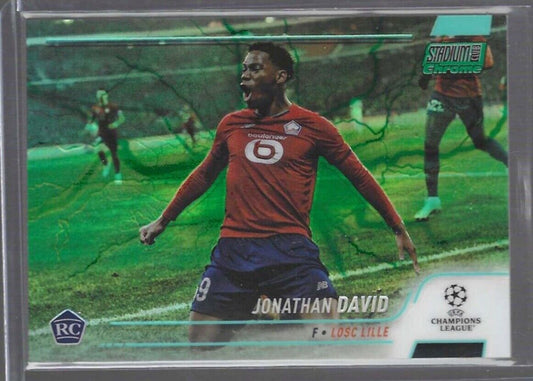 JONATHAN DAVID 2021-22 STADIUM CLUB CHROME AQUA GREEN ELECTRIC REFRACTOR RC /199