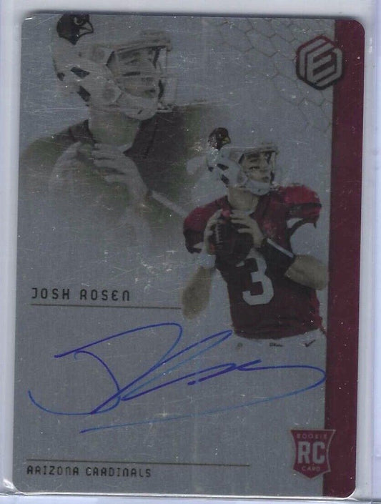 JOSH ROSEN 2018 PANINI ELEMENTS METAL ON CARD AUTO RC #D 08/99