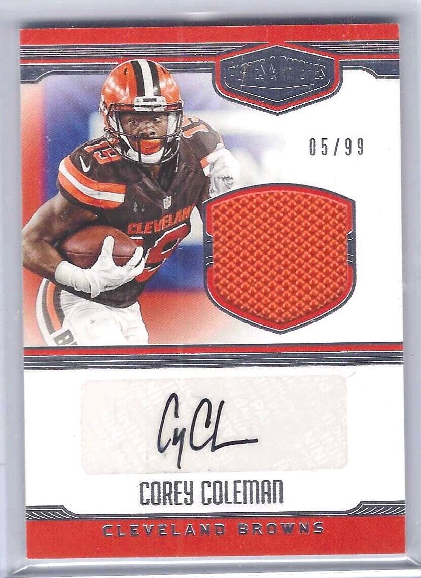 COREY COLEMAN 2016 PANINI PLATES AND PATCHES ROOKIE PATCH AUTO RC #D /99