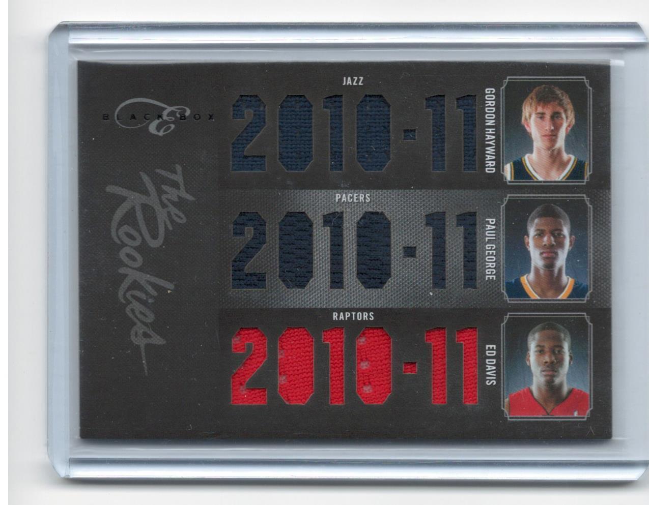 GORDON HAYWARD PAUL GEORGE ED DAVIS 2011 ELITE BLACK BOX TRIPLE RC JERSEY #D /49