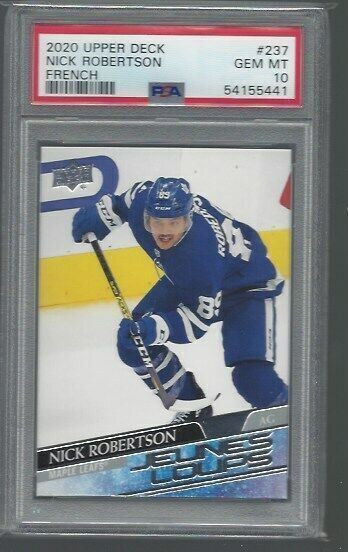 NICK ROBERTSON 2020 UPPER DECK YOUNG GUNS FRENCH JEUNES LOUPS RC SP PSA 10 POP 8