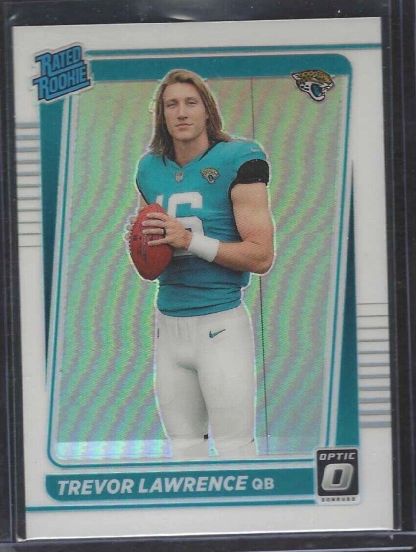 TREVOR LAWRENCE 2021 PANINI DONRUSS OPTIC SILVER HOLO VARIATION ROOKIE RC #201