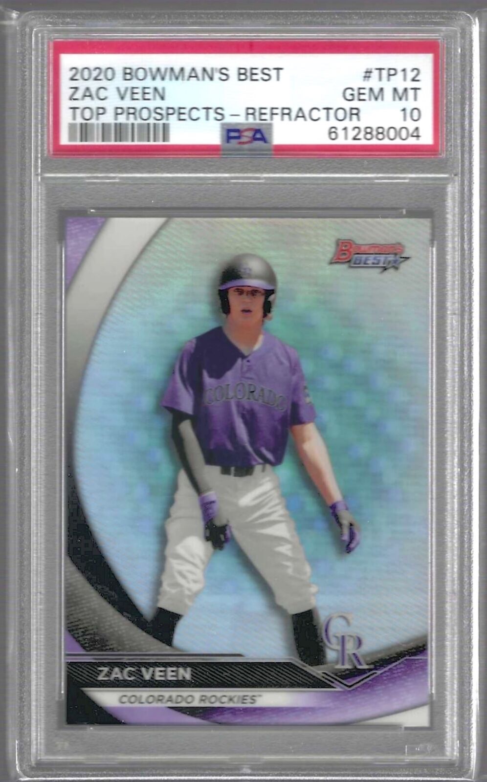 ZAC VEEN 2020 BOWMANS BEST TOP PROSPECTS REFRACTOR #TP-12 PSA 10 GEM MINT POP 26