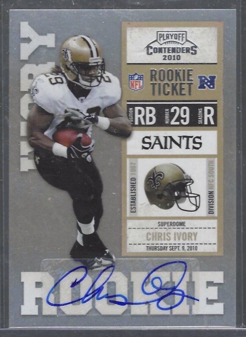 CHRIS IVORY 2010 PLAYOFF CONTENDERS ROOKIE TICKET AUTO RC #115