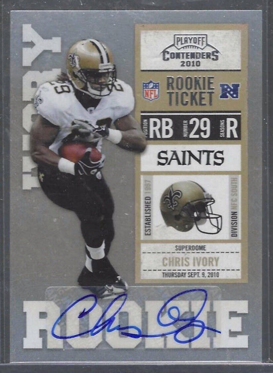 CHRIS IVORY 2010 PLAYOFF CONTENDERS ROOKIE TICKET AUTO RC #115